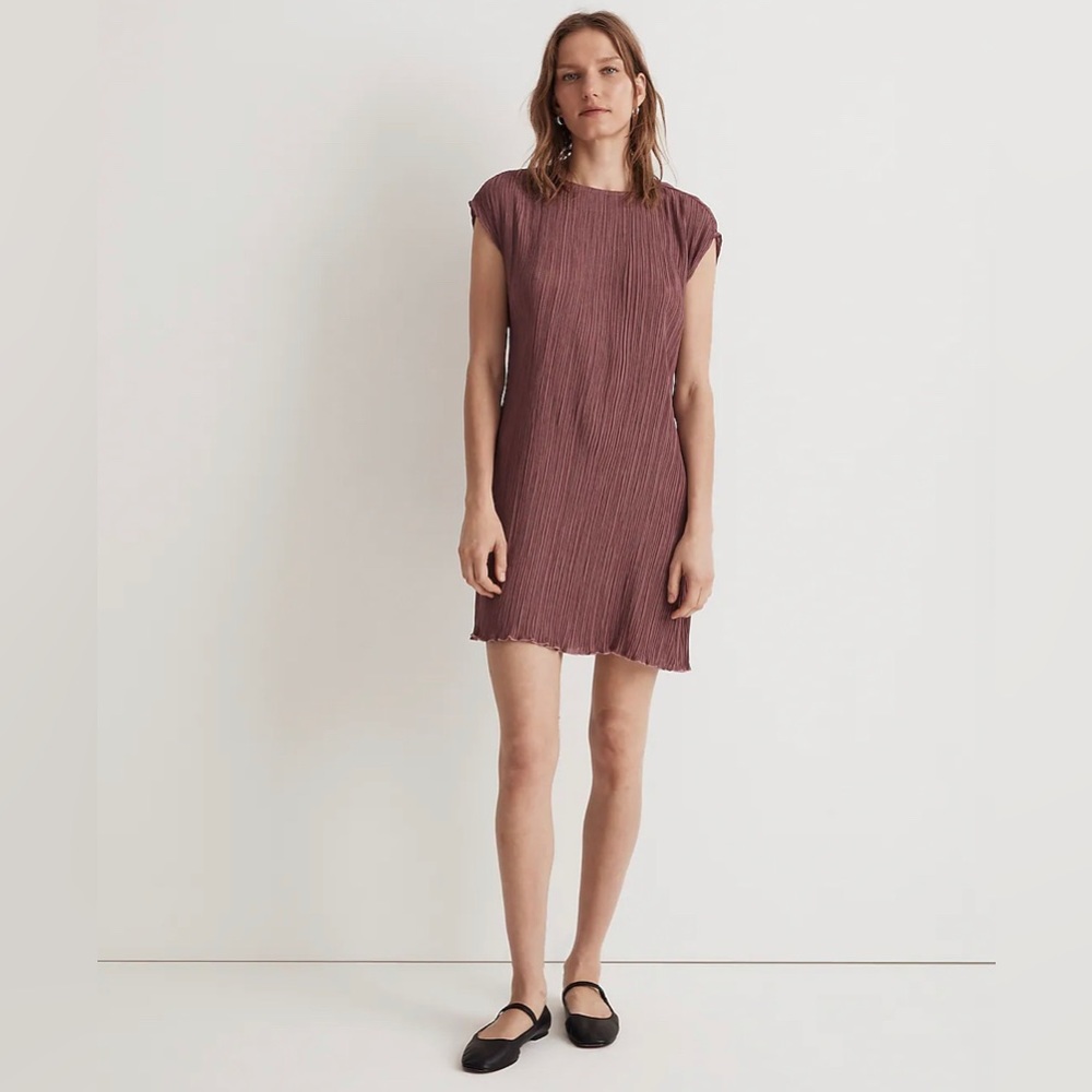 Madewell Mauve Ribbed Mini Dress